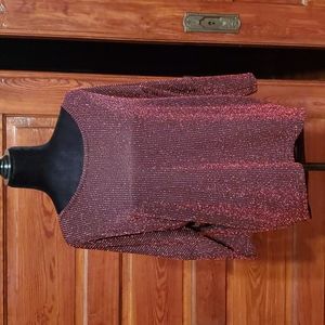 Cato red striped black blouse